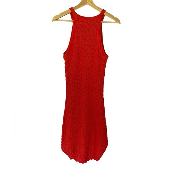 Eliza J Dress Cotton Crocheted Lined Orange Maxi Sleeveless Size Small New - Picture 3 of 11